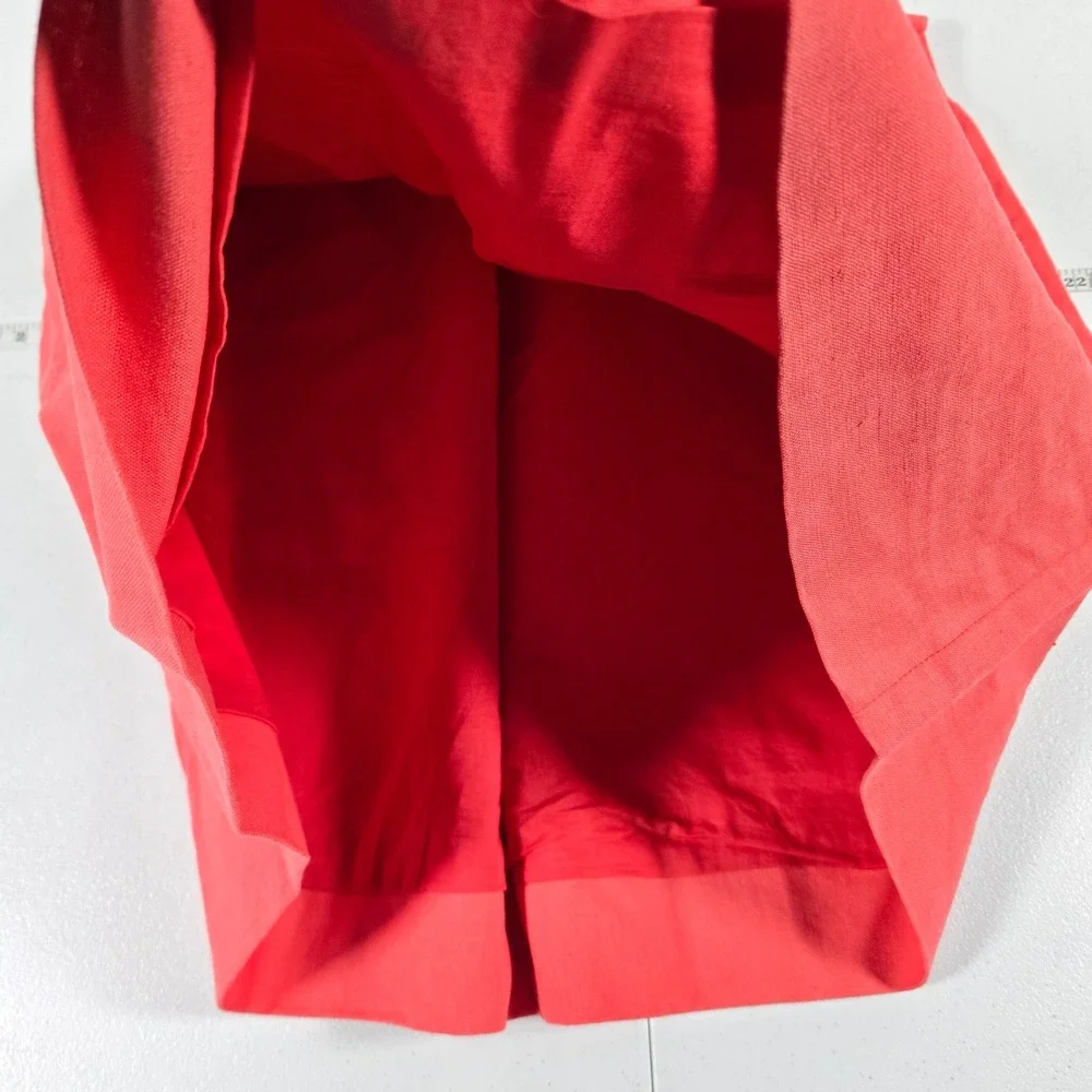 J.Crew‎ Womens Red Linen Cotton Paperbag Waist Mini Skirt 41575 Size 12